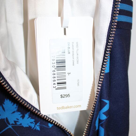 TED BAKER -NWT- Tilliai Bluebell Bodycon Dress | 8 - Picture 7 of 11